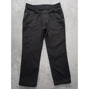 CAT Chino Pants Mens Measured 36x29 Black Fleece Lined Relaxed‎ Stretch Workwear